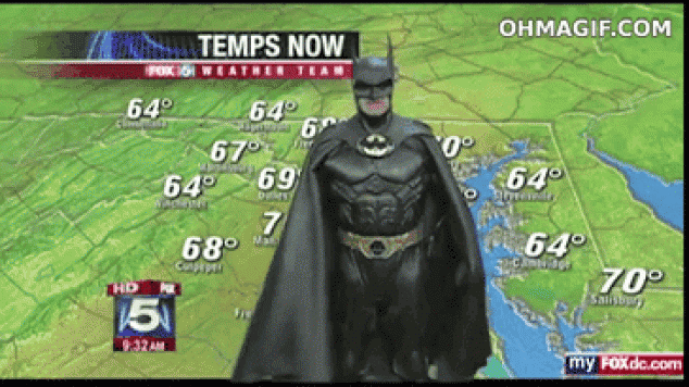Batman informando del tiempo