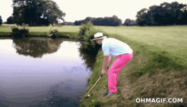Borracho golfista trick shot fail